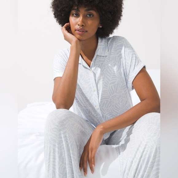 SOMA COOL NIGHTS Slub Dolman Pajama Top and Wide-Leg Pajama Pants - Picture 2 of 14